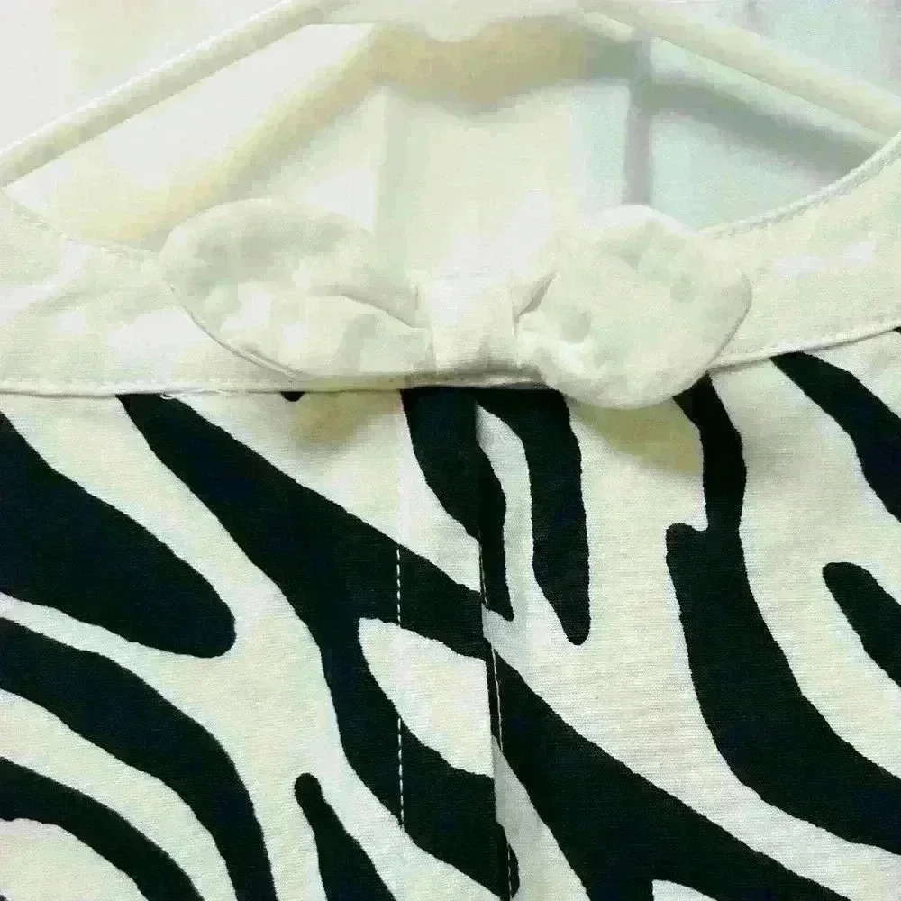 Gymboree Wild For Zebra Animal Print Shift Dress Black White size 7 girls